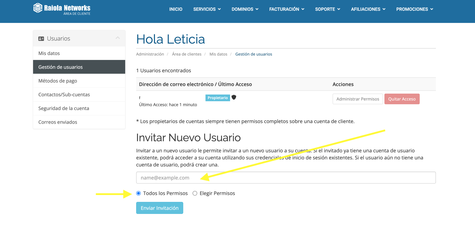 Cómo dar acceso a otra persona a tu hosting de Raiola | Academias online profesionales con WordPress | Leticia R Cómo dar acceso a otra persona a tu hosting de Raiola